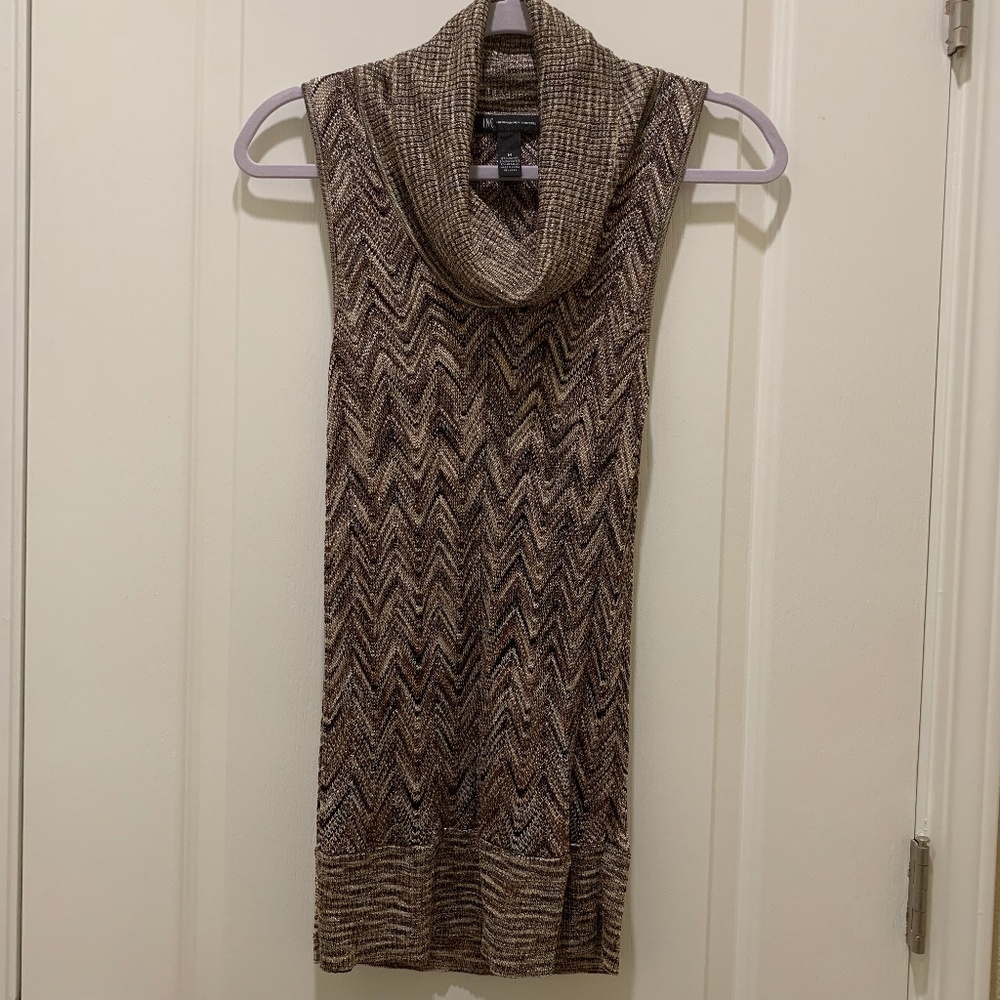 INC International Concepts Metallic Gold Turtleneck Sweather
